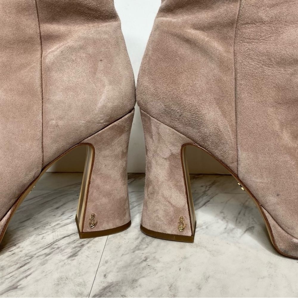 Sam Edelman Jaye Tan Suede Heeled Bootie 10 - Picture 6 of 6